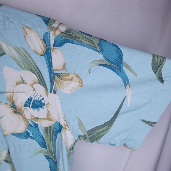 Tommy Bahama Hawaiian Shirt Mens Medium Floral Silk Camp - Picture 4 of 11